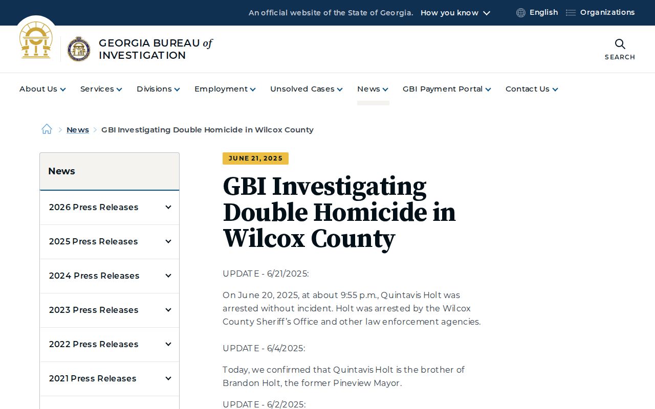 Wilcox County bench warrant agency and court routing example