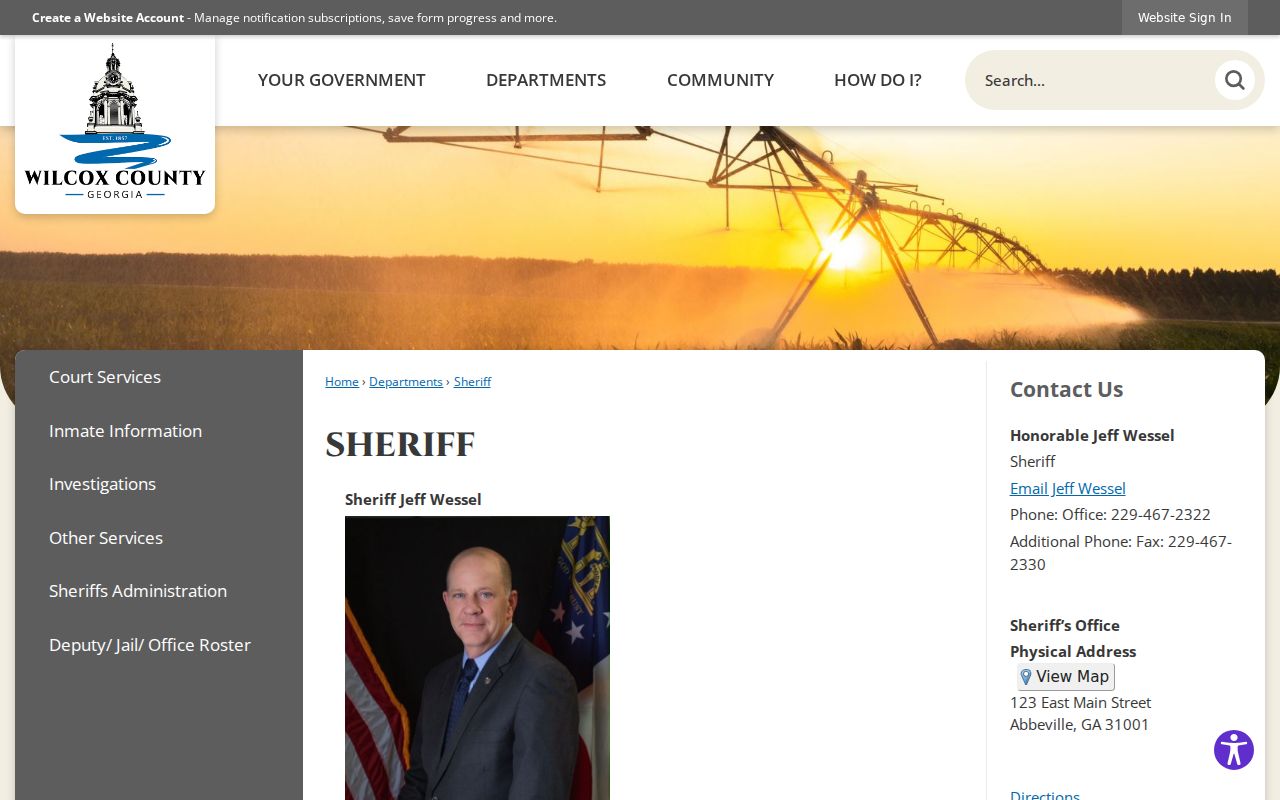 Wilcox County warrant records and Sheriff's Office contact